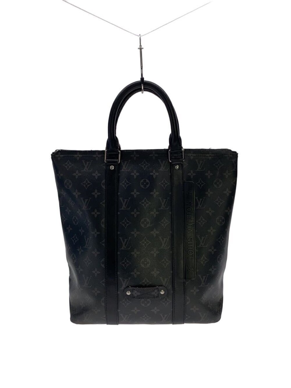 LOUIS VUITTON Tote Backpack Monogram Eclipse Black Leather Black All over